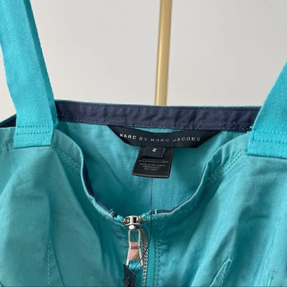 Marc by Marc Jacobs Zip Misty Pool Crop Top Size 2 NWT - Picture 6 of 6